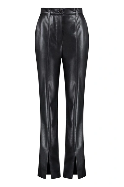 Nanushka Masa Pants In Black Synthetic Leather In Nero