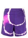 Off-white Tie-dye Printed Shorts In Purple