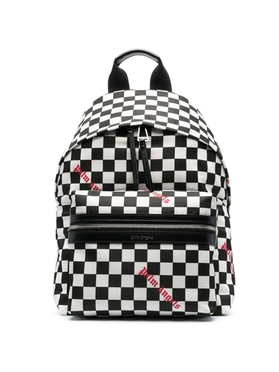 Palm Angels Damier Check Print Backpack In Black