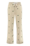 PALM ANGELS PALM ANGELS EMBROIDERED COTTON TROUSERS