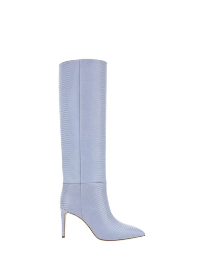 Paris Texas Lizard Skin-effect Knee-high Boots In Blue