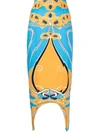 PATOU PATOU CURVE SKIRT WITH TAPISSERIE PRINT