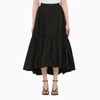 Patou Tiered High Waist Skirt Made From Recycled Materials In Black