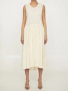 JIL SANDER PLEATED COTTON DRESS