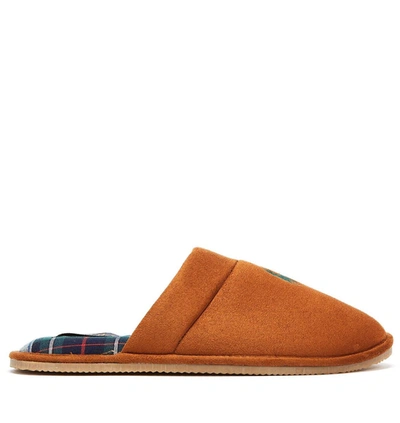 Polo Ralph Lauren Klarence Logo Slippers In Brown