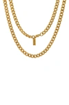 Hmy Jewelry Chain Necklace In 18k Yellow Gold Plated Steel