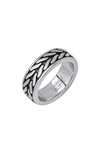 HMY JEWELRY STAINLESS STEEL TEXTURED BAND RING
