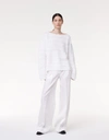 Another Tomorrow Oversized Textured Sweater In White