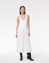 Another Tomorrow Stretch Cotton And Lyocell-blend Jersey Midi Dress In White