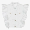 FUN & FUN GIRLS WHITE SLEEVELESS DENIM JACKET