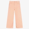 GUESS GIRLS PINK WIDE-LEG TWILL JEANS