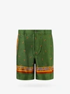 Nick Fouquet Multicolor Silk Bermuda Shorts In Green