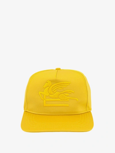 Etro Logo Embroidery Cap In Yellow