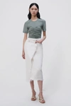 Simkhai Piper Denim Midi Skirt In Ecru