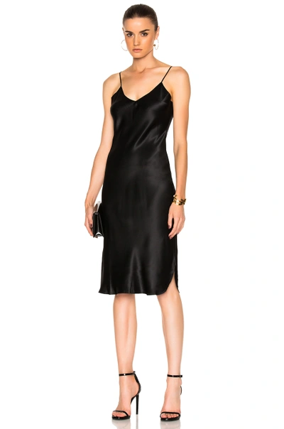 Nili Lotan Plunge Neck Slip Dress In Black