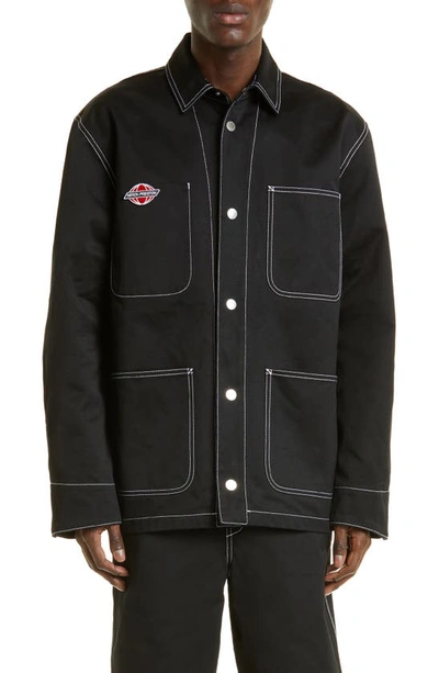 Heron Preston Contrast-stitch Detail Shirt Jacket In Black