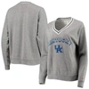 League Collegiate Wear Heathered Gray Kentucky Wildcats Victory Springs Tri-blend V-neck Pullover Sw In Heather Gray