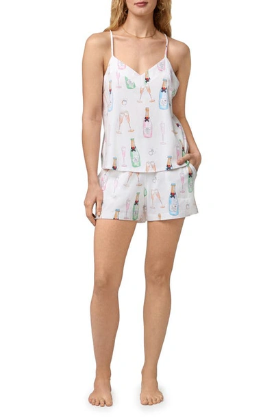 Bedhead Pajamas Cami Stretch Jersey Shorty Pajama Set In White