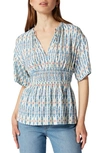 Joie Renae Short Sleeve Top In Blue In Daphne Multi