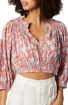 Joie May Cropped Blouse In Celestial Blue Mu