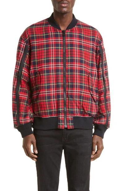 Undercover Red Check Bomber Jacket