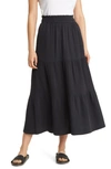 Marine Layer Corinne Cotton Maxi Skirt In Black