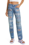 Collina Strada X Levi's® Star Capsule Rhinestone 501® Straight Leg Jeans In Rhinestone Tattoos