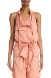 Isabel Marant Nadea Drawstring Utility Vest In Peach