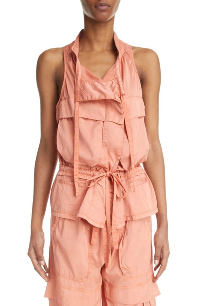 Isabel Marant Nadea Drawstring Utility Vest In Peach