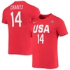 NIKE NIKE TINA CHARLES USA BASKETBALL RED NAME & NUMBER PERFORMANCE T-SHIRT