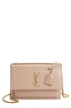 Saint Laurent Sunset Medium Leather Shoulder Bag In Rosy Sand