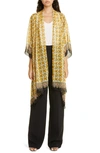 Etro Micro Apple Silk Wrap In Yellow
