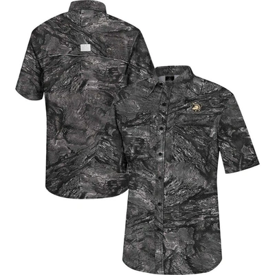 Colosseum Charcoal Army Black Knights Realtree Aspect Charter Full-button Fishing Shirt