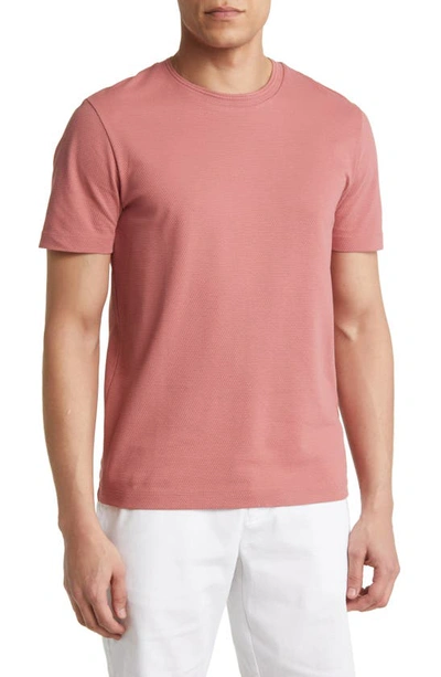 Hugo Boss Short-sleeved Linen T-shirt In Open Pink