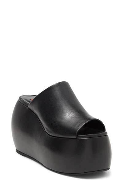 Simon Miller Bubble Wedge Slide Platform Sandals In Black