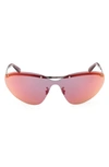 Moncler Mirrored Metal Alloy Shield Sunglasses In Silver