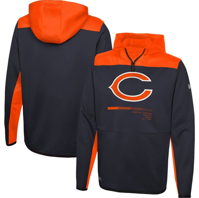 New Era Navy Chicago Bears Combine Authentic Hard Hitter Pullover Hoodie