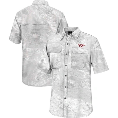 Colosseum White Virginia Tech Hokies Realtree Aspect Charter Full-button Fishing Shirt