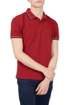 Ben Sherman Signature Tipped Organic Cotton Piqué Polo Shirt In Red
