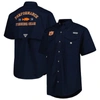 COLUMBIA COLUMBIA NAVY AUBURN TIGERS BONEHEAD BUTTON-UP SHIRT