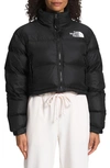 The North Face Nuptse Water Repellent 700 Fill Power Down Short Puffer Jacket In Black