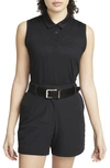 Nike Women's Dri-fit Victory Sleeveless Printed Golf Polo In Black/ White