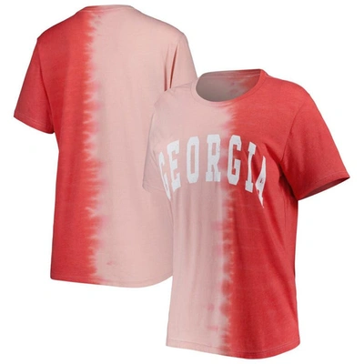 GAMEDAY COUTURE GAMEDAY COUTURE RED GEORGIA BULLDOGS FIND YOUR GROOVE SPLIT-DYE T-SHIRT
