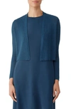 Eileen Fisher Cropped Open-front Cardigan In Atlantis