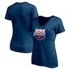 Fanatics Branded Navy Usa Swimming Core Primary Logo V-neck T-shirt In Navy