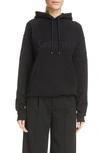 Saint Laurent Raglan Cotton Hoodie In Noir