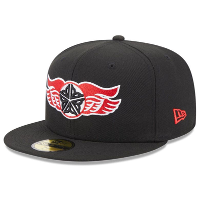 New Era Black Rochester Red Wings Authentic Collection Alternate Logo 59fifty Fitted Hat