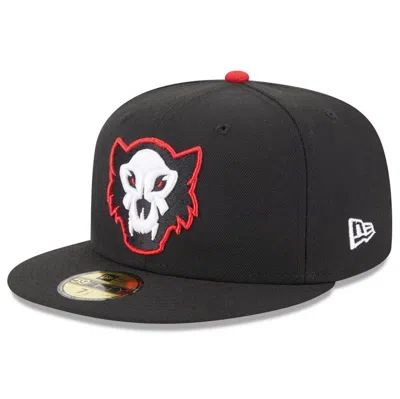 New Era Black Erie Seawolves Authentic Collection Alternate Logo 59fifty Fitted Hat
