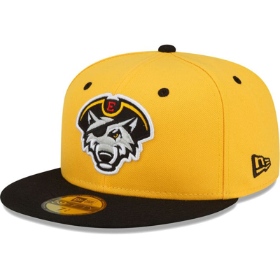 New Era Yellow Erie Seawolves Authentic Collection Alternate Logo 59fifty Fitted Hat