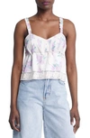 Loveshackfancy Lanzo Lace Trim Floral Camisole In Mauve Rose